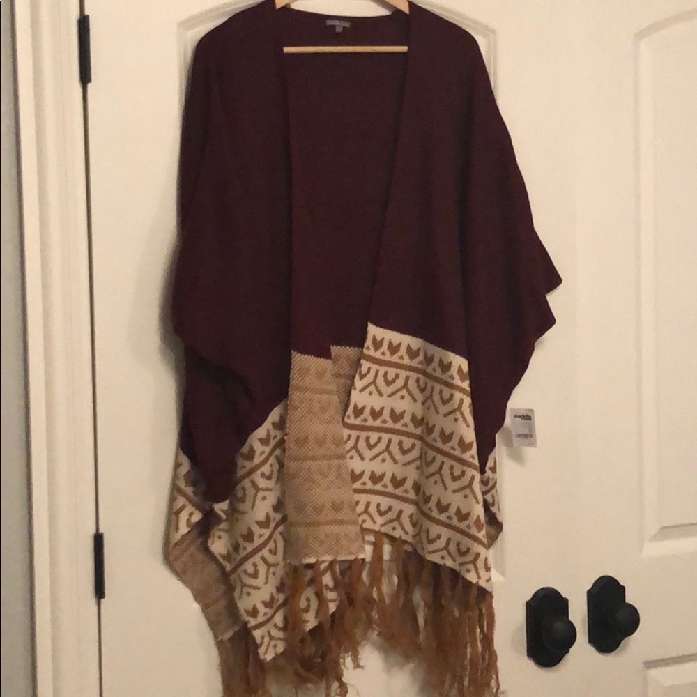 Maroon poncho